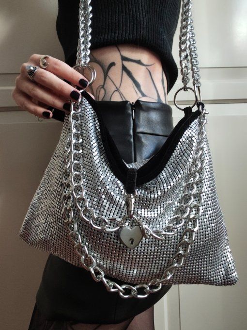 Sac à main chainmail et cadenas coeur - UNCHAINED FAITH